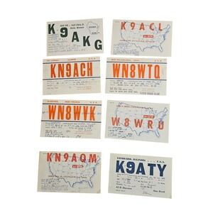 Lot of 8‎ Vintage 1950s Ohio, Illinois, Wisconsin, USA Amateur Radio QSL Cards